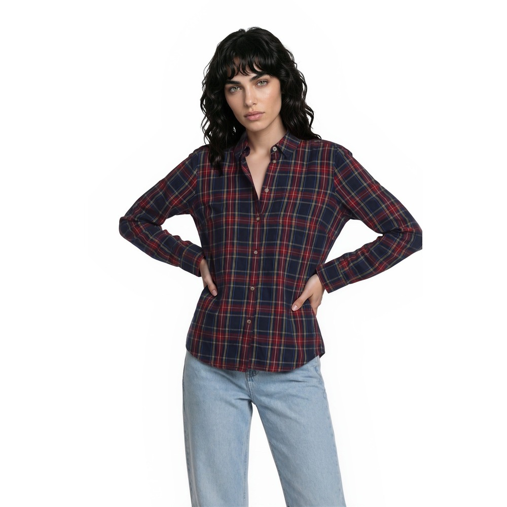 NWT UNTUCKit For Her Plaid Top Shirt Blouse Women's Size 2 Button 100% Cotton